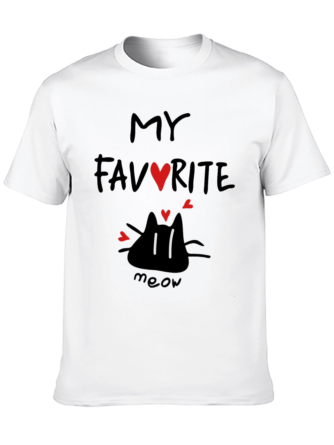 My Favorite Cat T-Shirt - Black Cat Tee