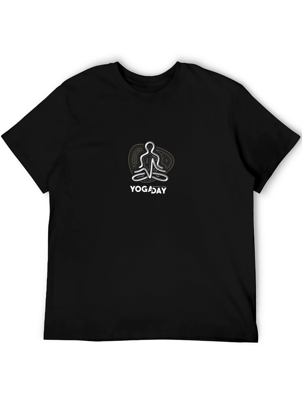Yoga Day Black T-Shirt - Relaxed Fit