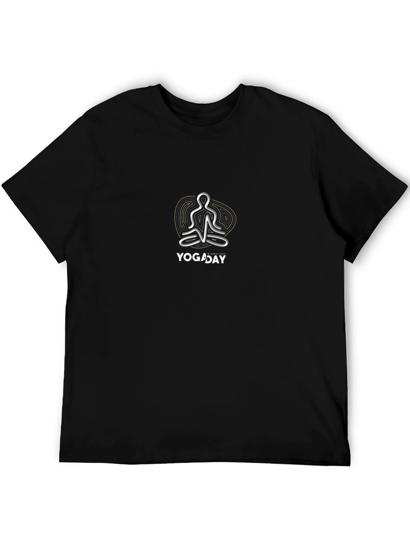 Yoga Day Black T-Shirt - Relaxed Fit