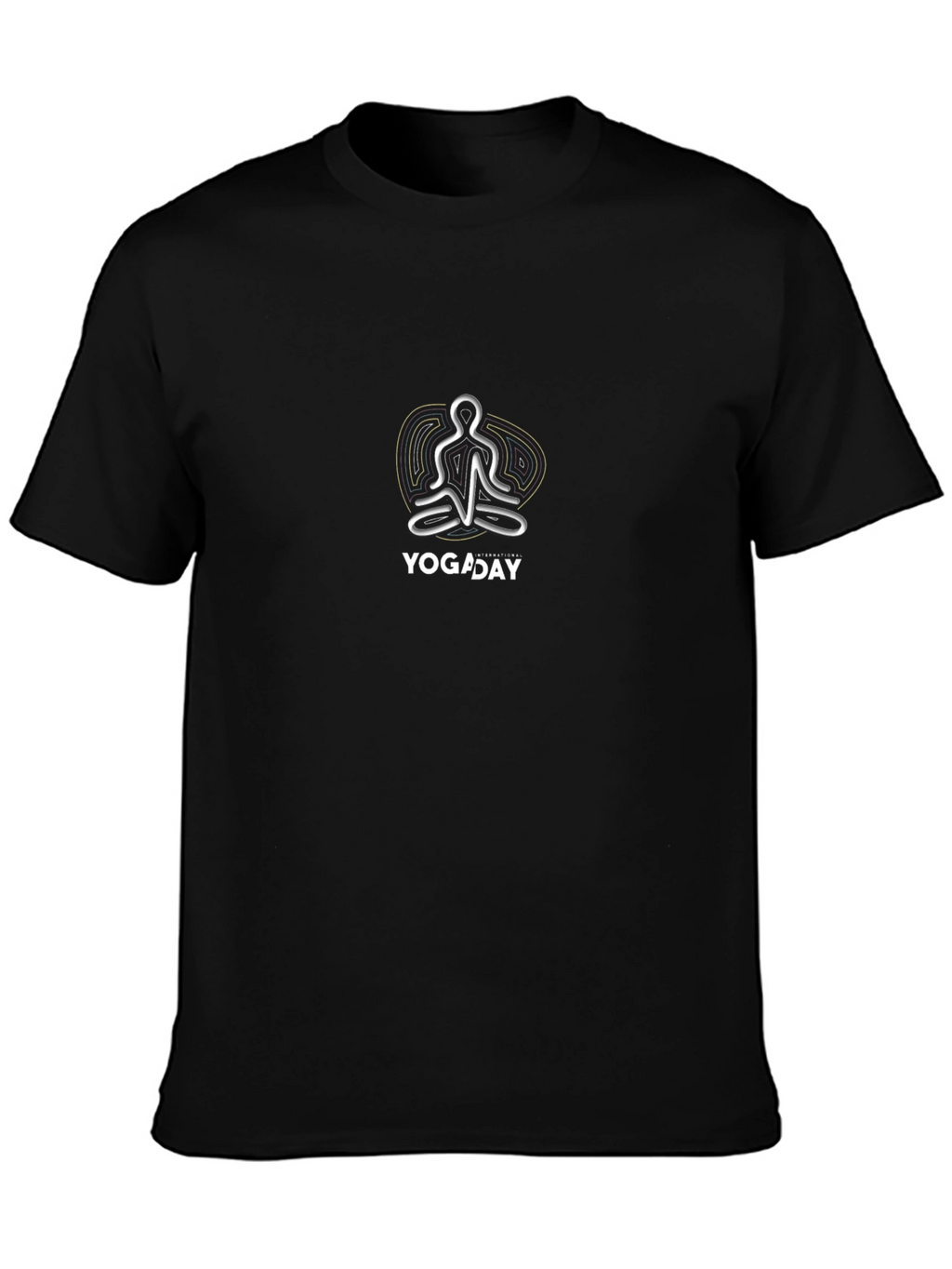 Yoga Day Black T-Shirt - Relaxed Fit