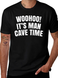 Man Cave Time T-Shirt - Black Graphic Tee