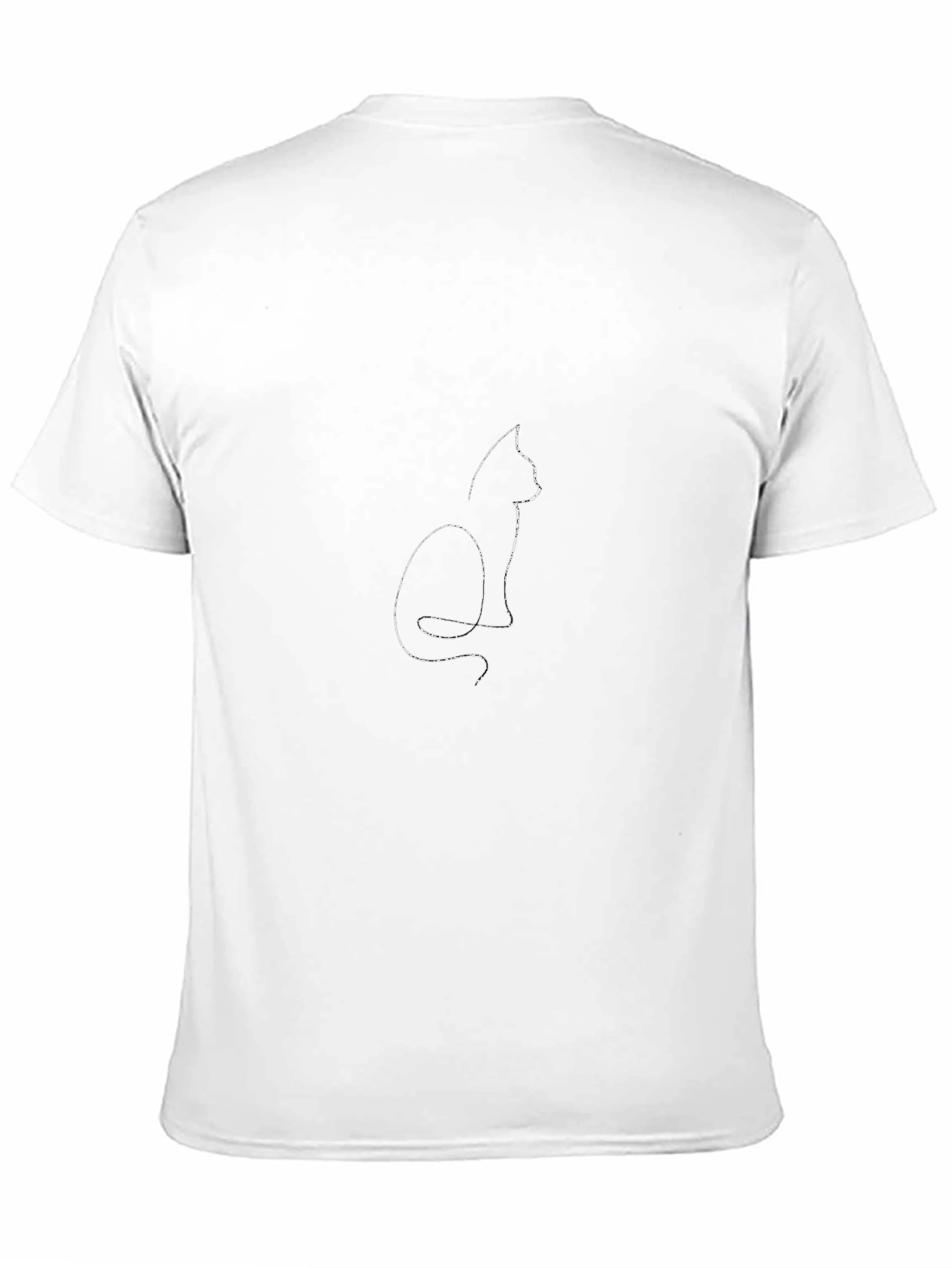 Mens Black Cat Silhouette Graphic T-Shirt