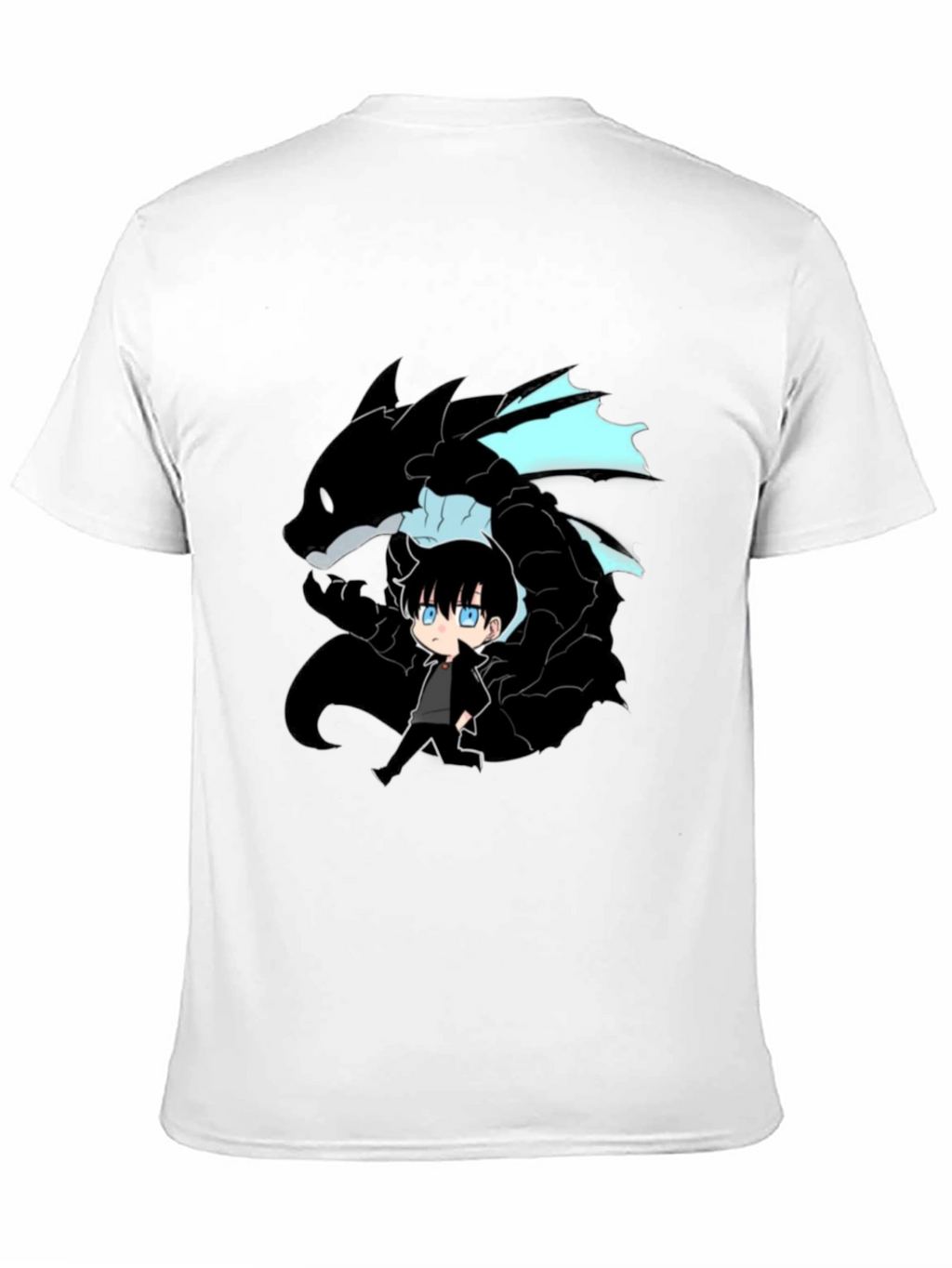 Anime Dragon Graphic T-Shirt - Black