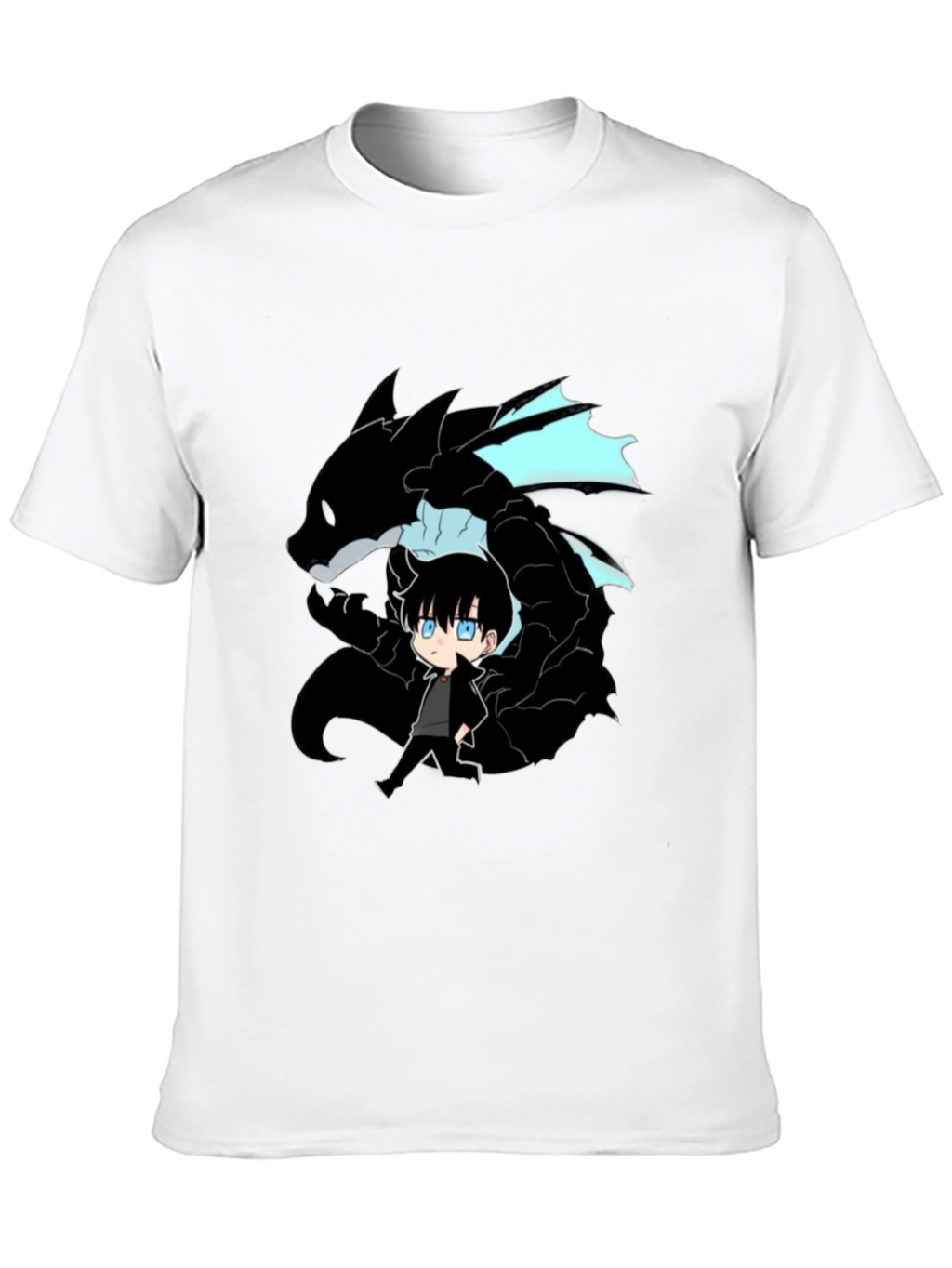 Anime Dragon Graphic T-Shirt - Black