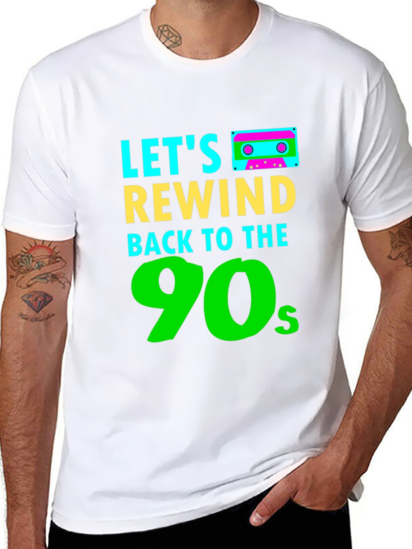 Lets Rewind Back to the 90s Black T-Shirt