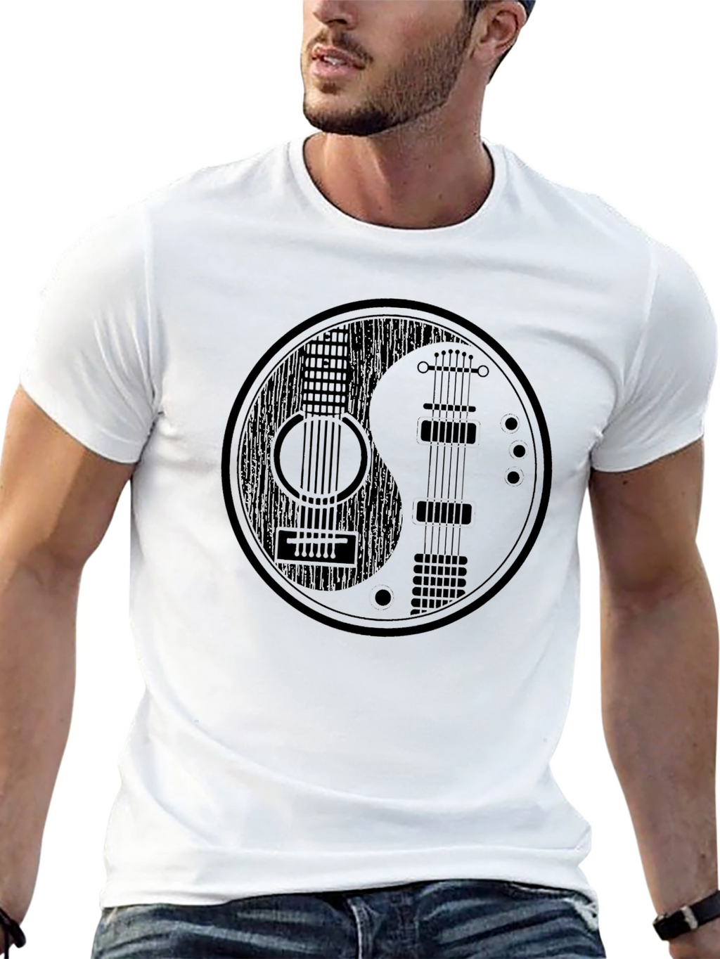 Yin Yang Guitar T-Shirt - Music Lover Tee