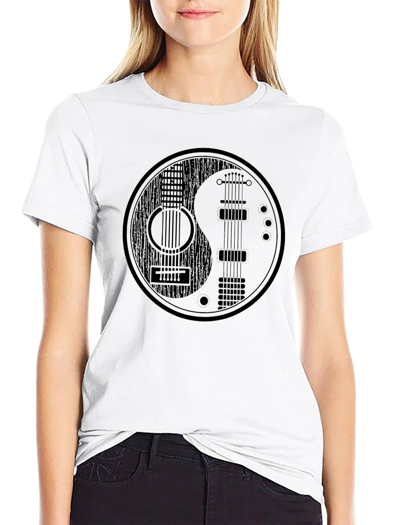 Yin Yang Guitar T-Shirt - Music Lover Tee