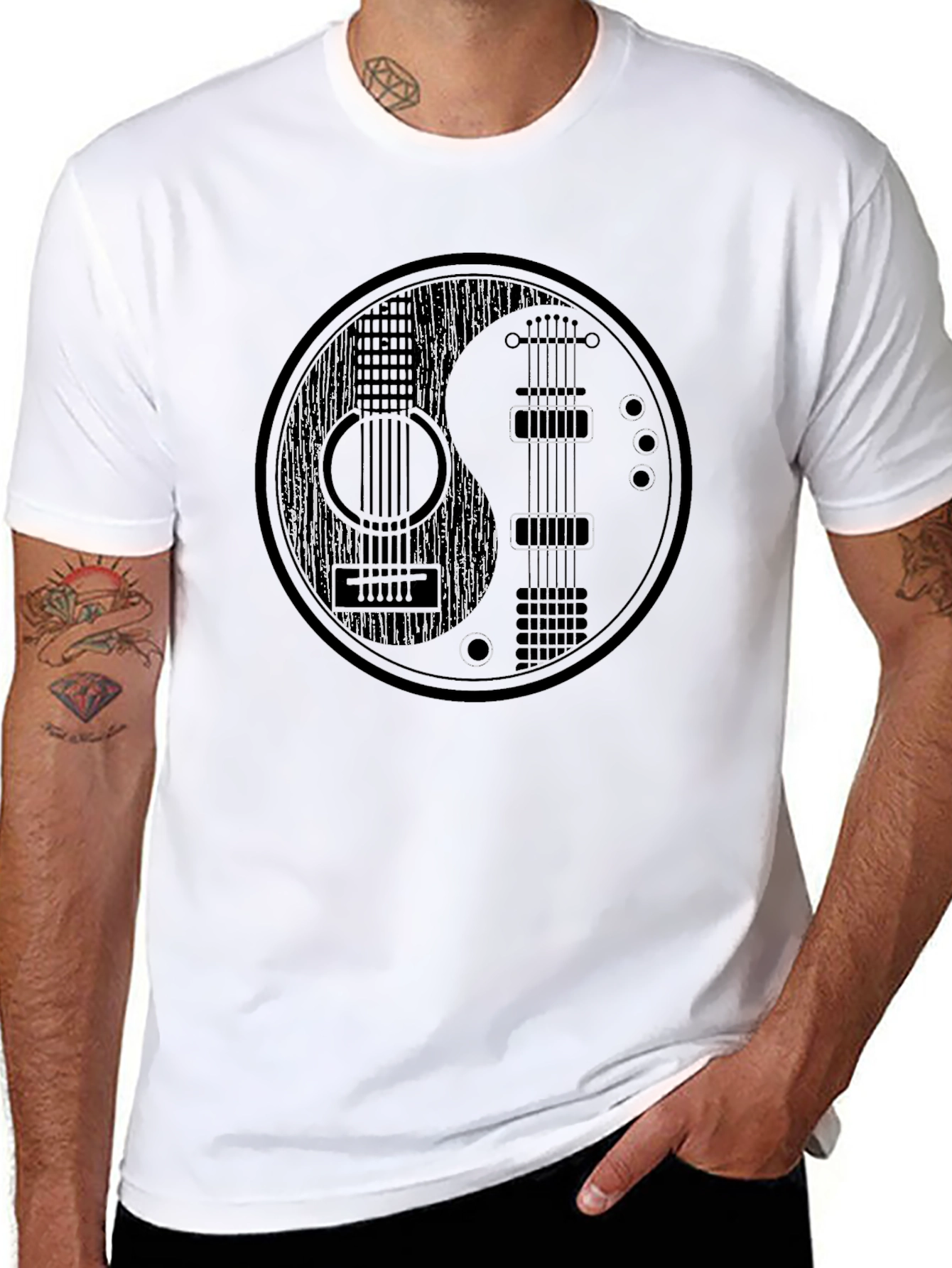 Yin Yang Guitar T-Shirt - Music Lover Tee