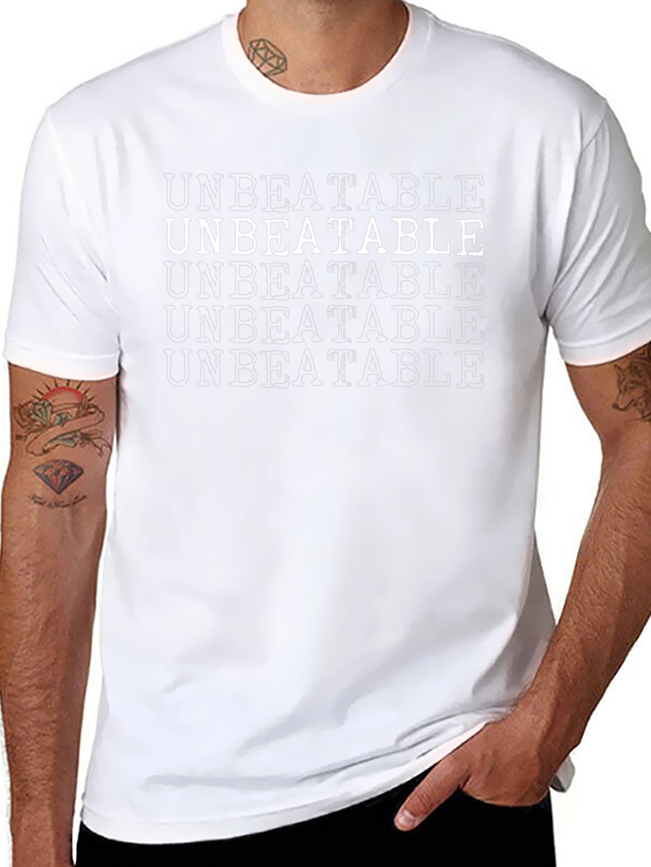Unbeatable Graphic Tee - Bold Statement Black T-Shirt