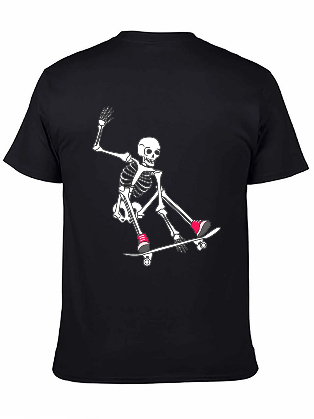 Skateboarding Skeleton Graphic Tee - Black T-Shirt