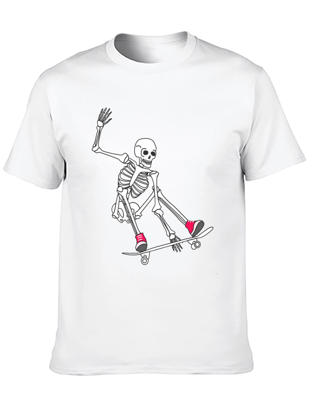 Skateboarding Skeleton Graphic Tee - Black T-Shirt