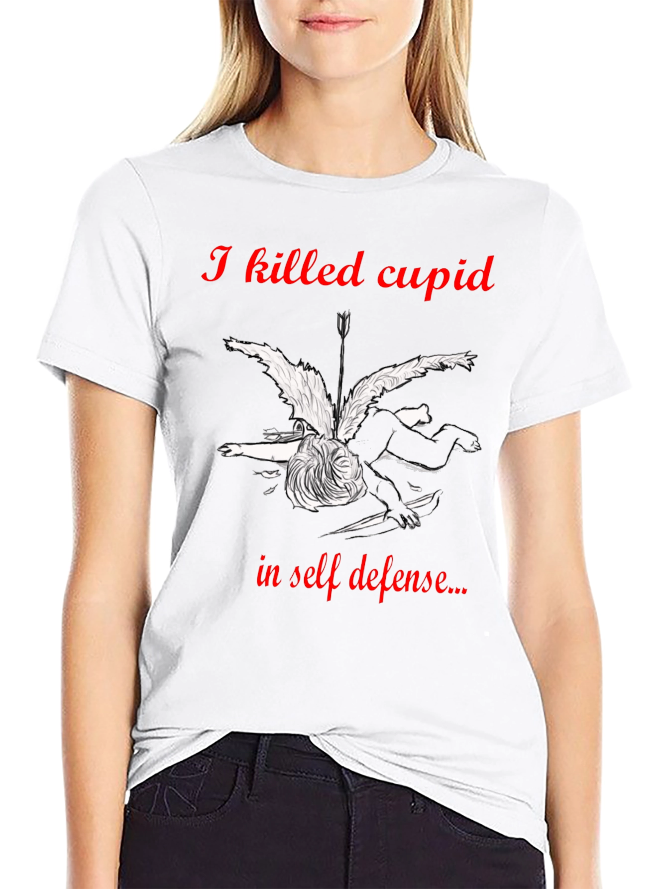 I Killed Cupid in Self-Defense Graphic T-Shirt