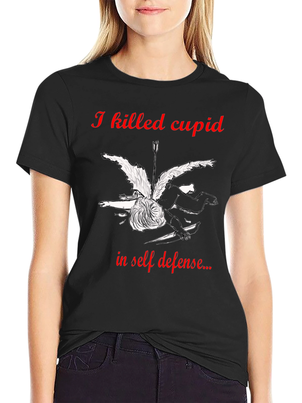 I Killed Cupid in Self-Defense Graphic T-Shirt