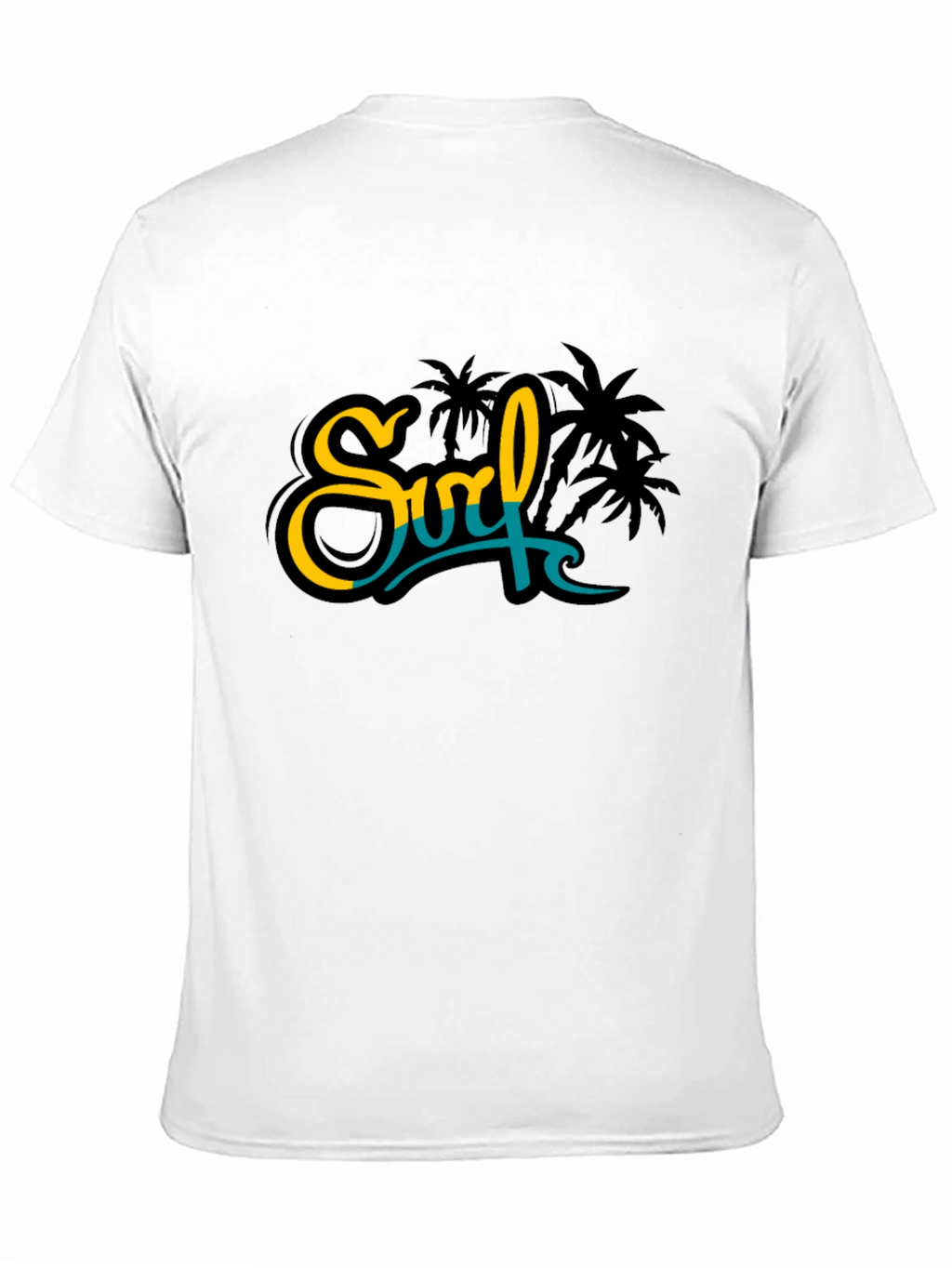 Surf Palm Tree Graphic Black Tee
