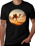 Camel Desert Scene Black T-Shirt