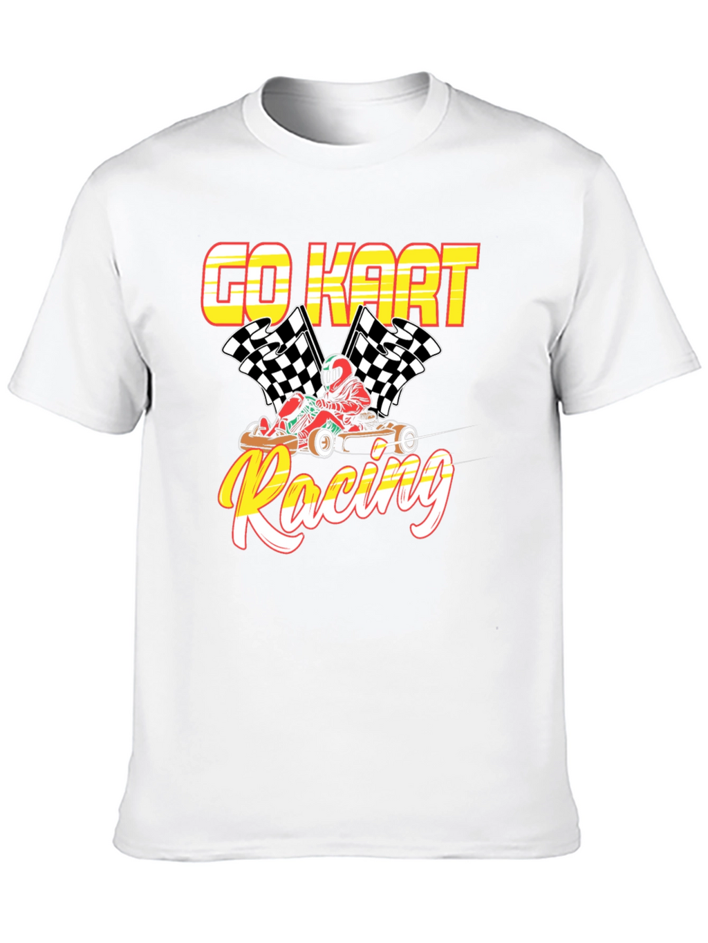 Go Kart Racing Black Graphic T-Shirt