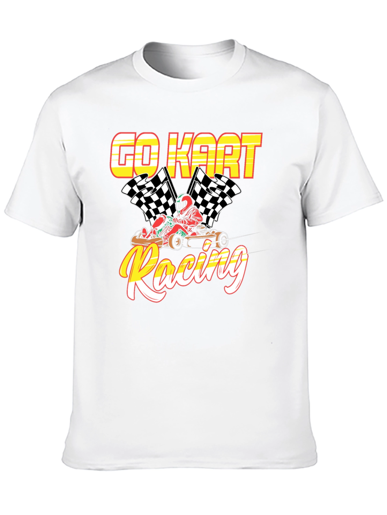 Go Kart Racing Black Graphic T-Shirt