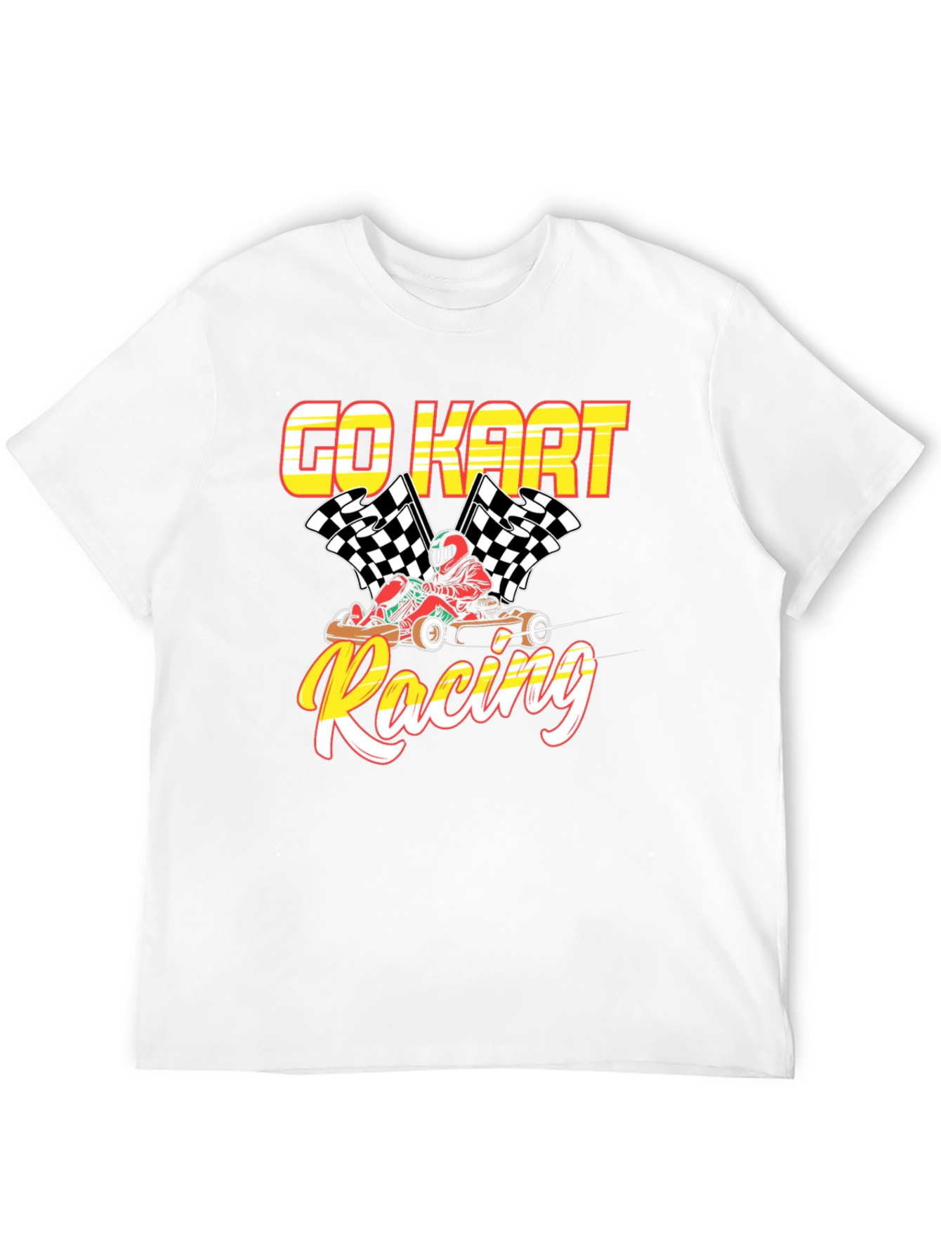 Go Kart Racing Black Graphic T-Shirt