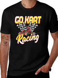 Go Kart Racing Black Graphic T-Shirt