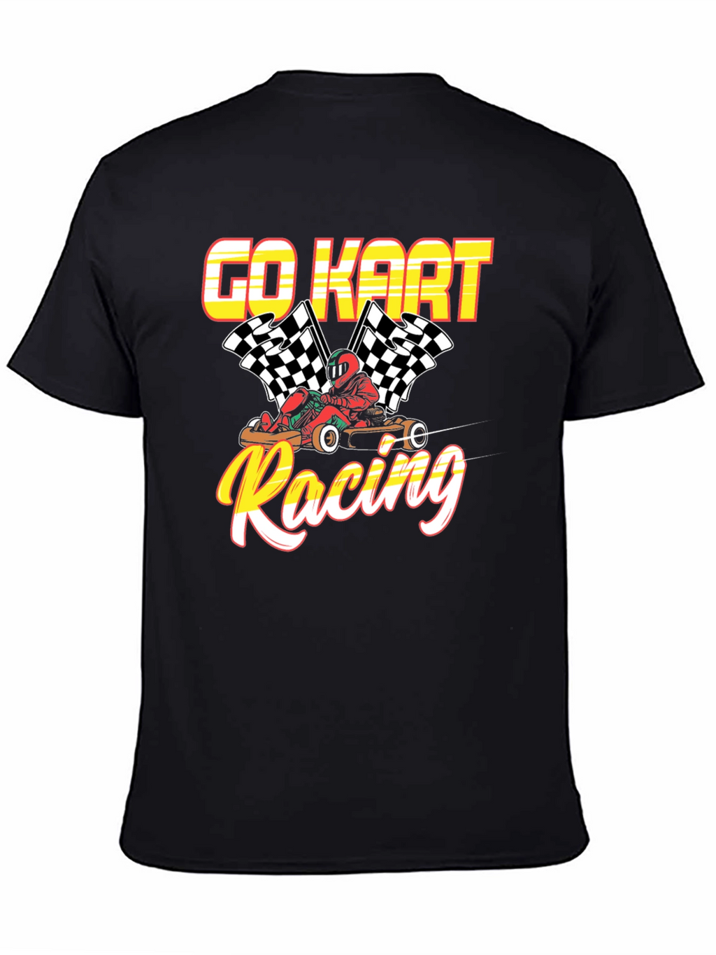 Go Kart Racing Black Graphic T-Shirt