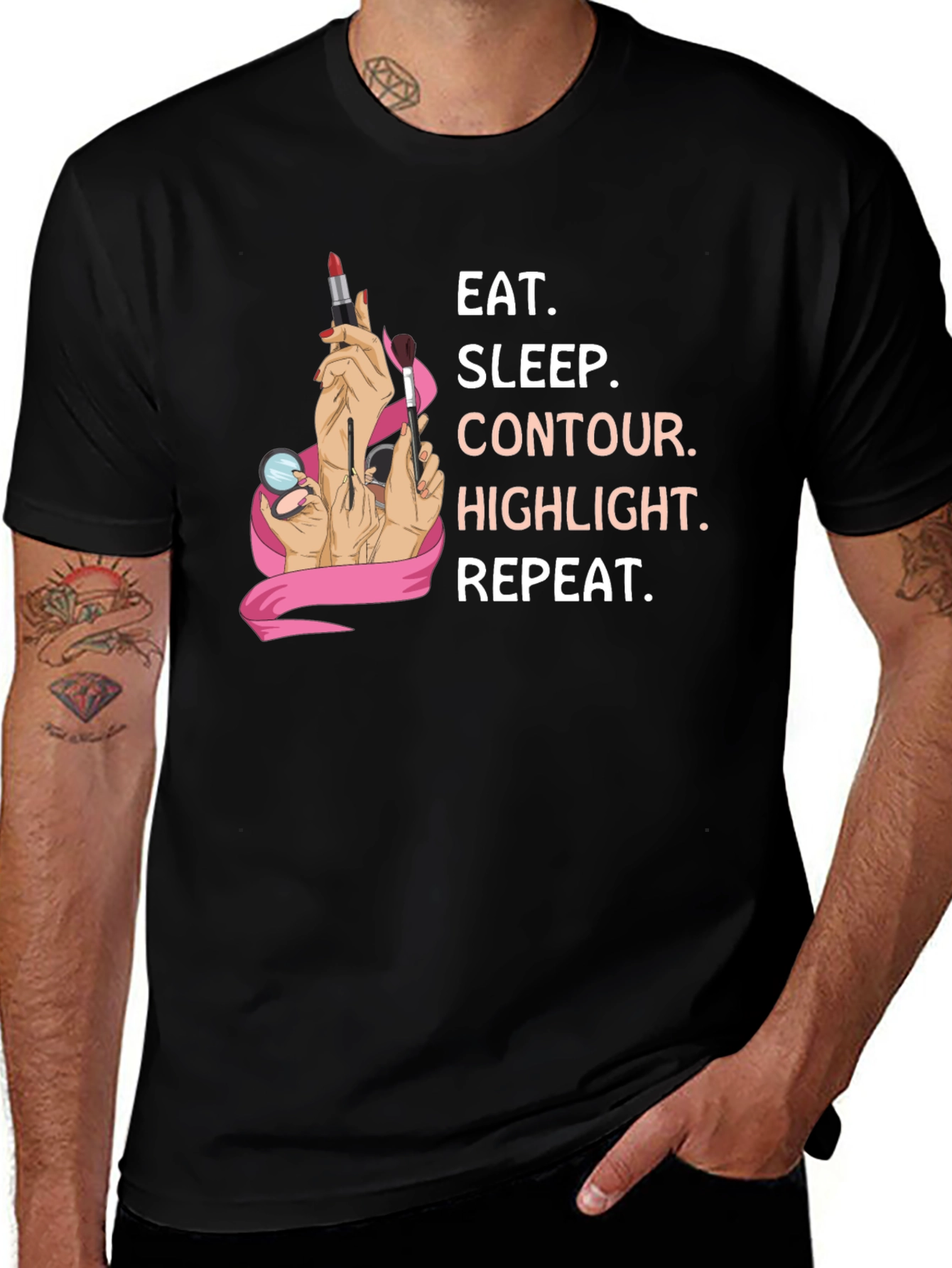 Eat Sleep Contour Highlight Repeat Graphic Tee