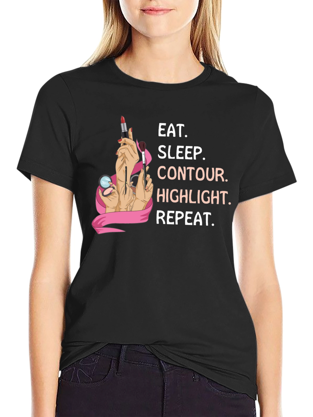 Eat Sleep Contour Highlight Repeat Graphic Tee
