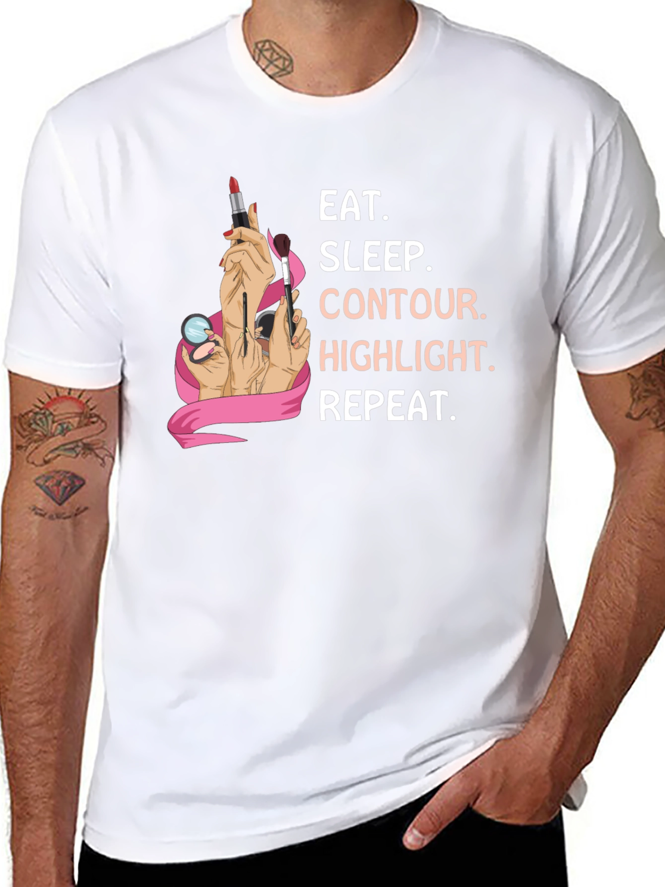 Eat Sleep Contour Highlight Repeat Graphic Tee