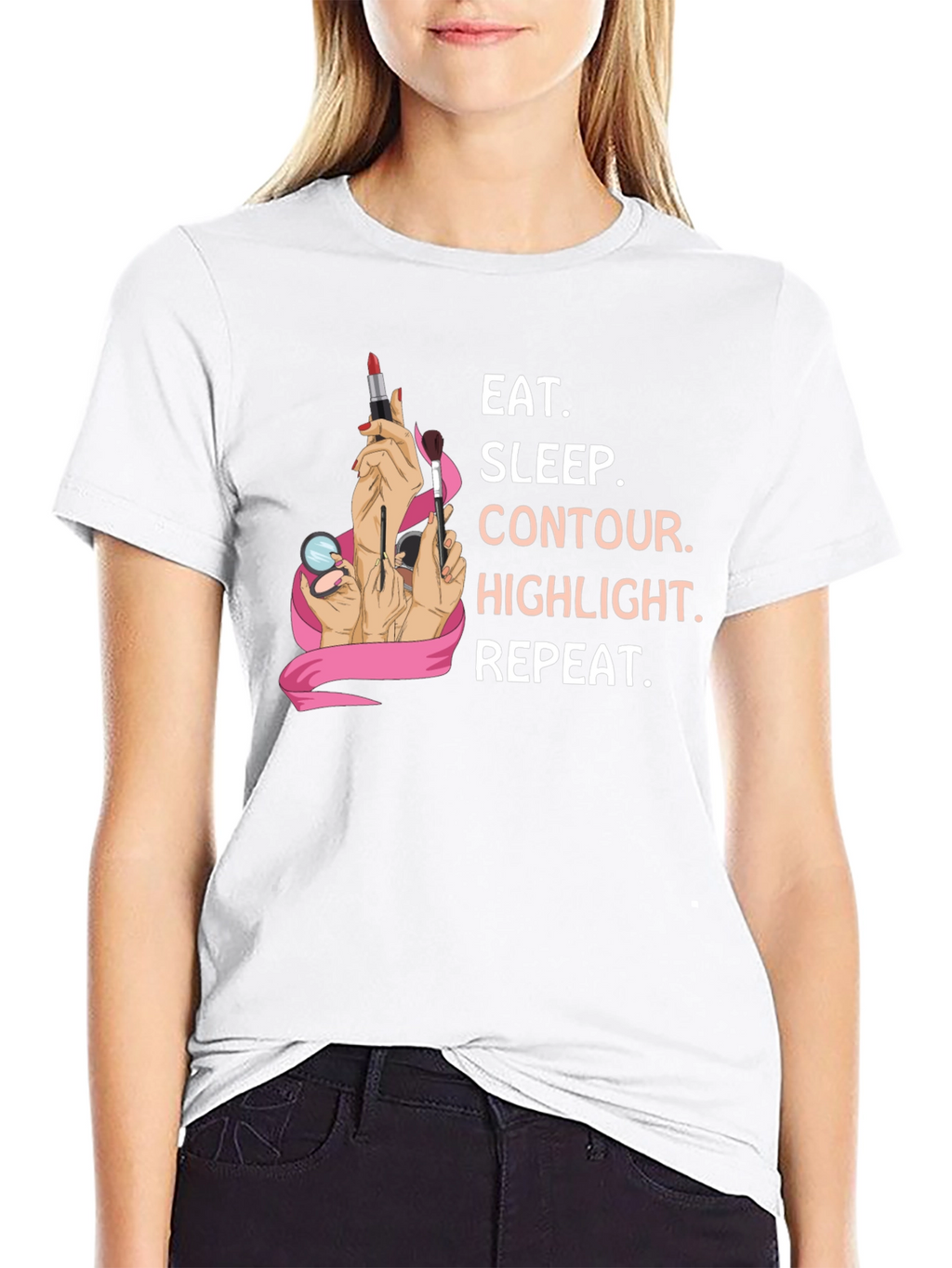 Eat Sleep Contour Highlight Repeat Graphic Tee