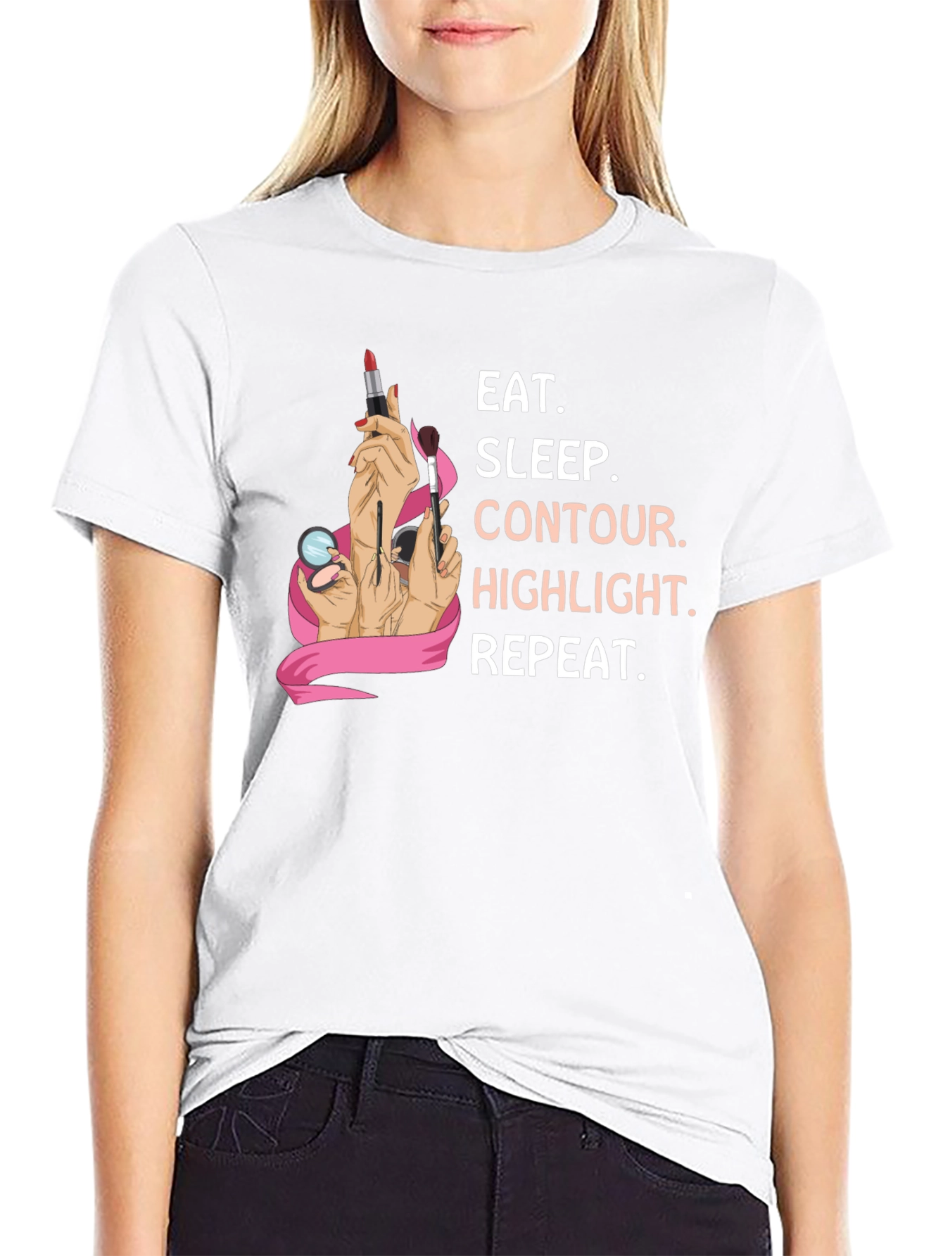 Eat Sleep Contour Highlight Repeat Graphic Tee