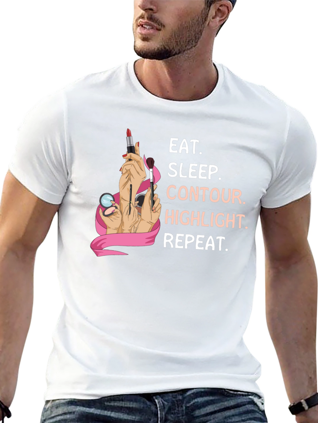 Eat Sleep Contour Highlight Repeat Graphic Tee