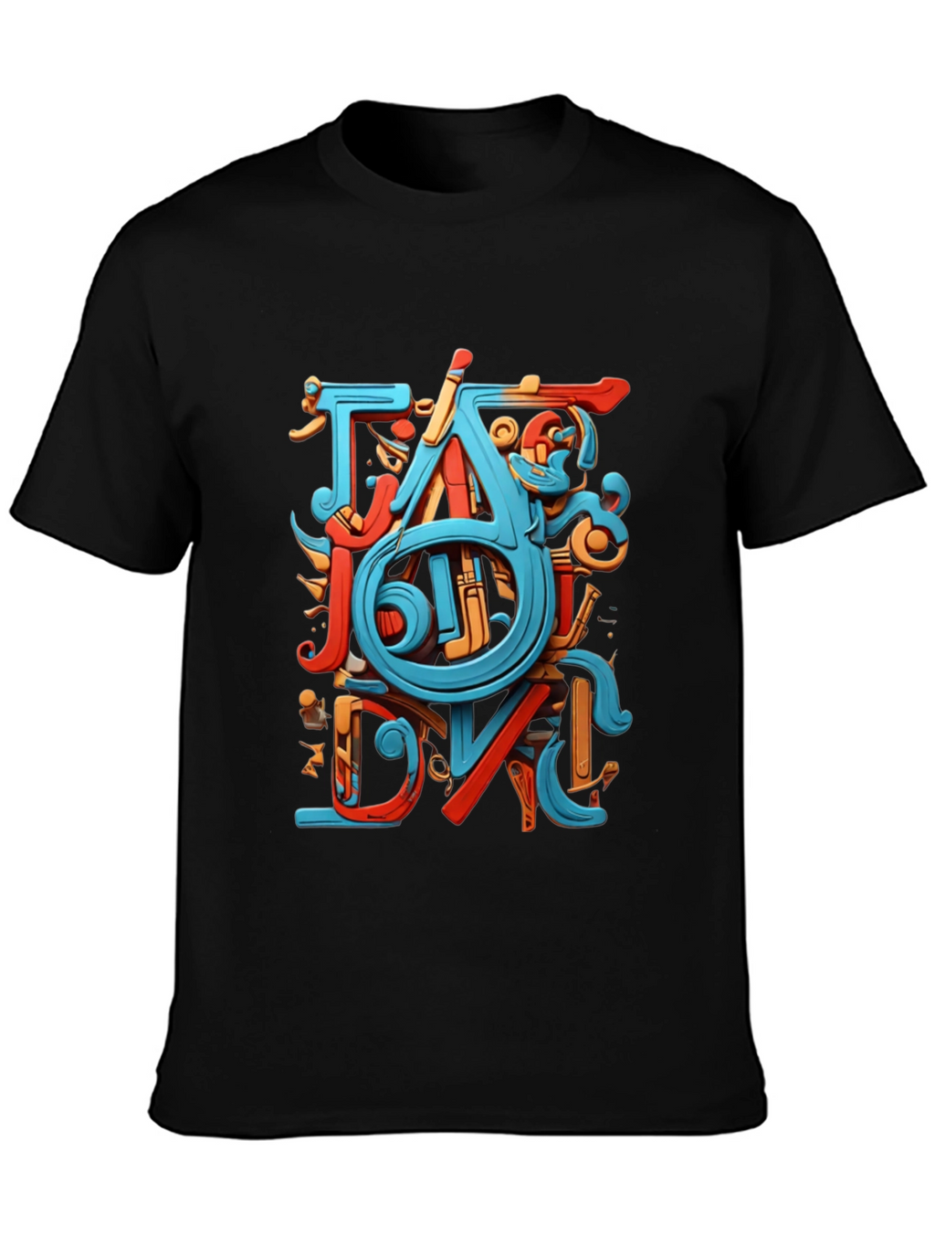 Abstract Art Graphic Black T-Shirt