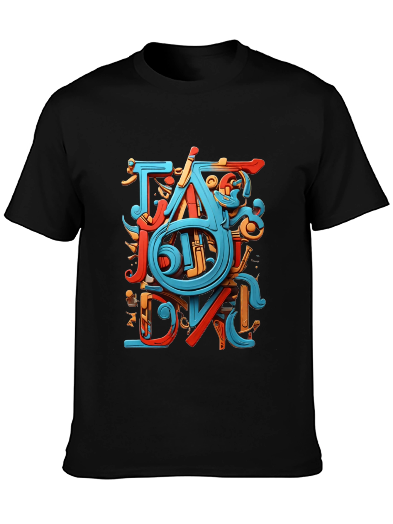 Abstract Art Graphic Black T-Shirt
