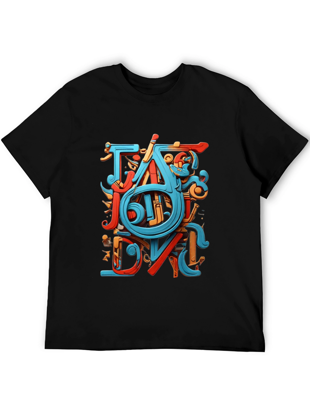 Abstract Art Graphic Black T-Shirt