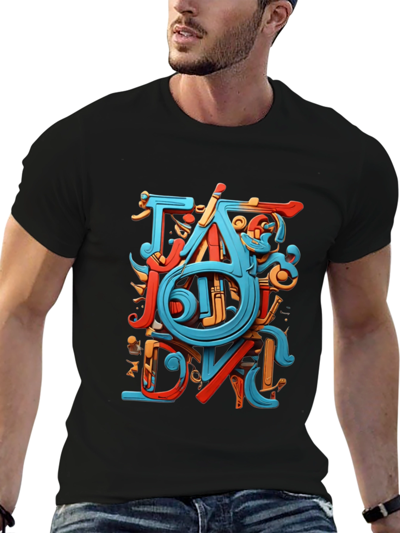 Abstract Art Graphic Black T-Shirt