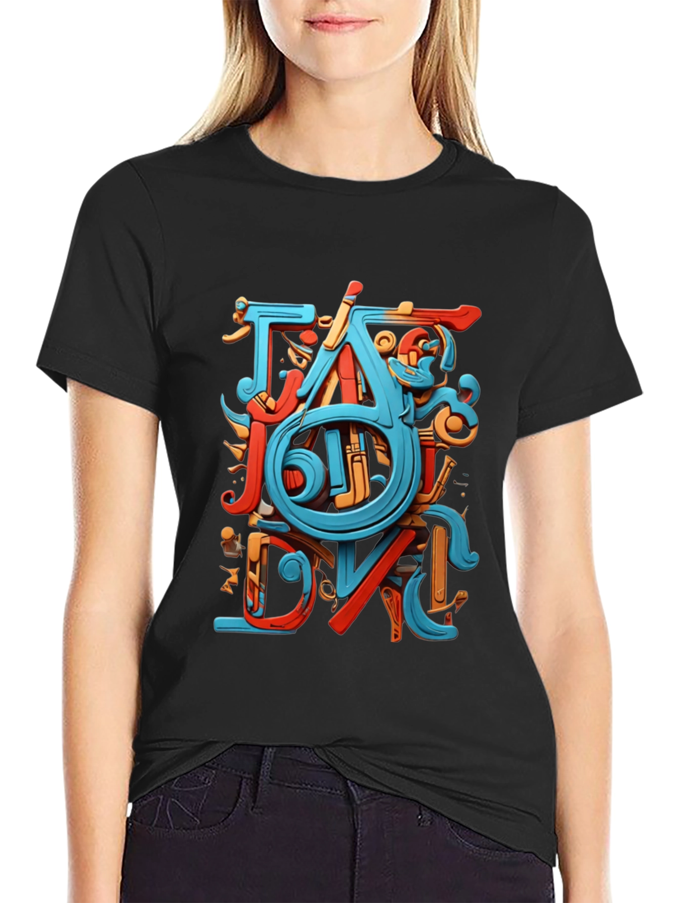 Abstract Art Graphic Black T-Shirt