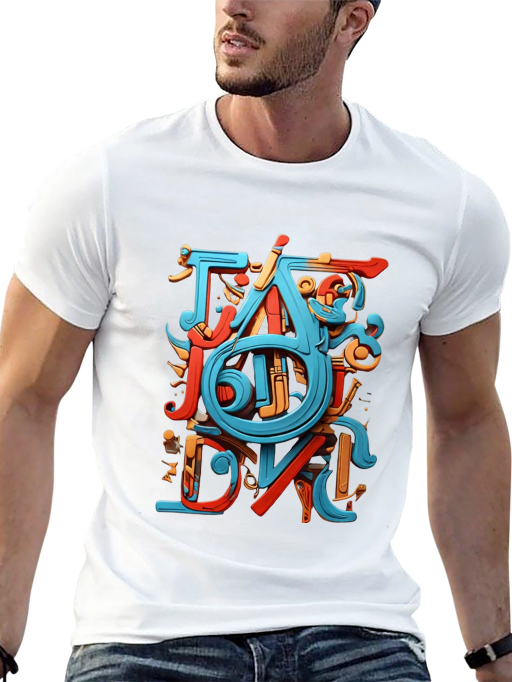 Abstract Art Graphic Black T-Shirt