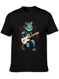 Rockstar Cat Graphic Tee - Cool & Unique Design