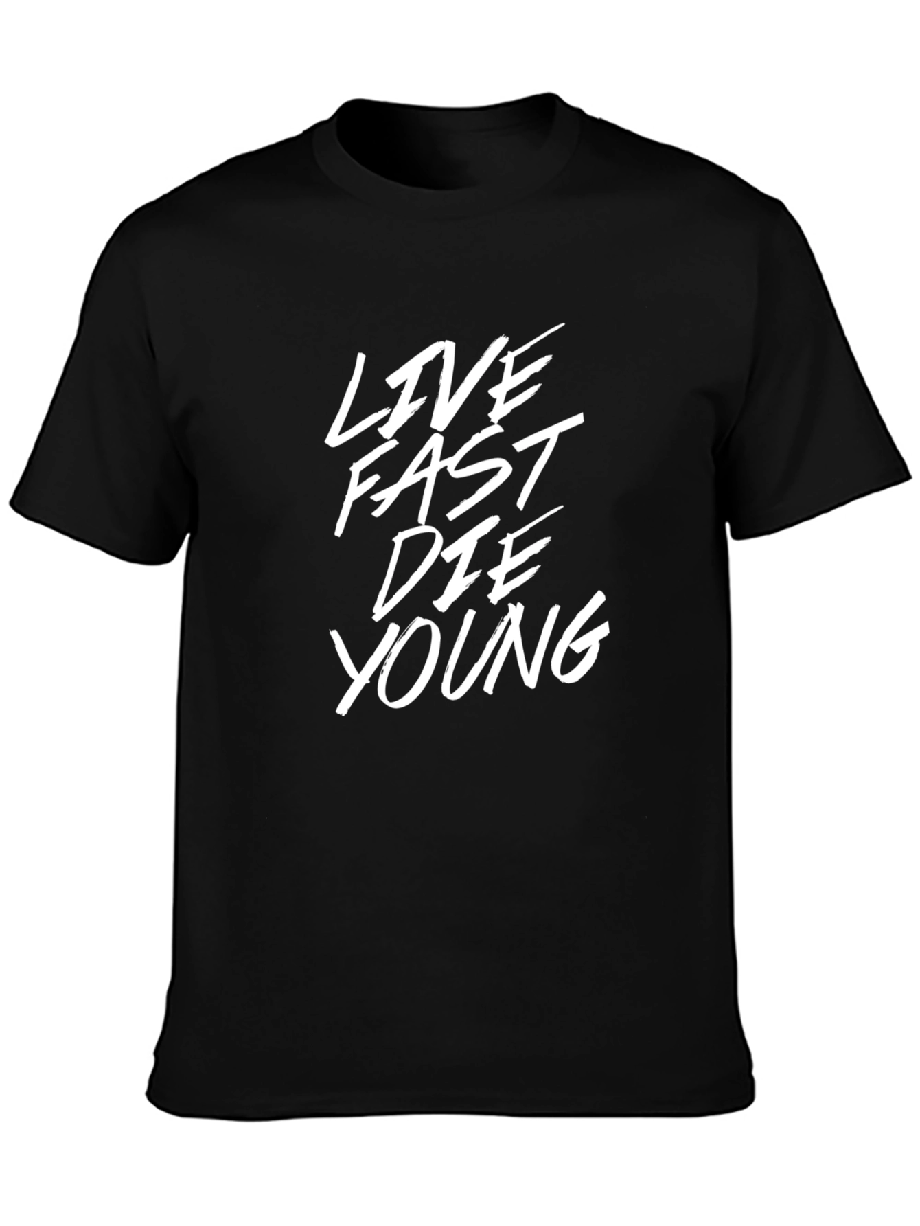 Live Fast Die Young Graphic Black T-Shirt