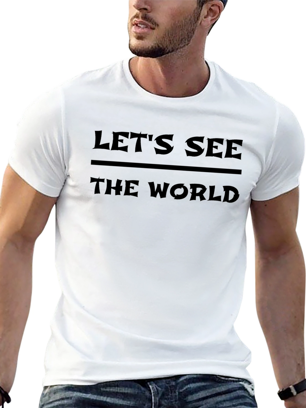Lets See the World Black Graphic Tee