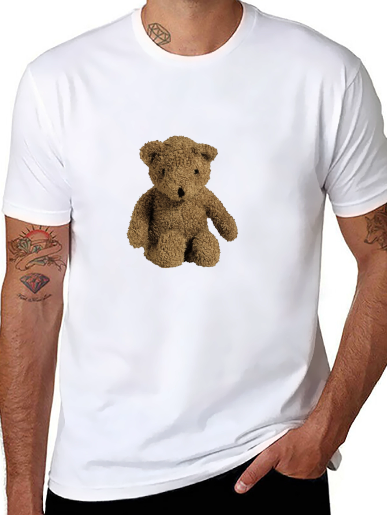 Teddy Bear Graphic Black T-Shirt