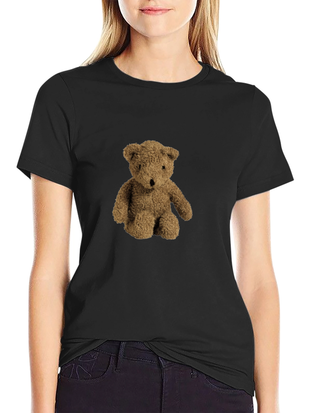 Teddy Bear Graphic Black T-Shirt