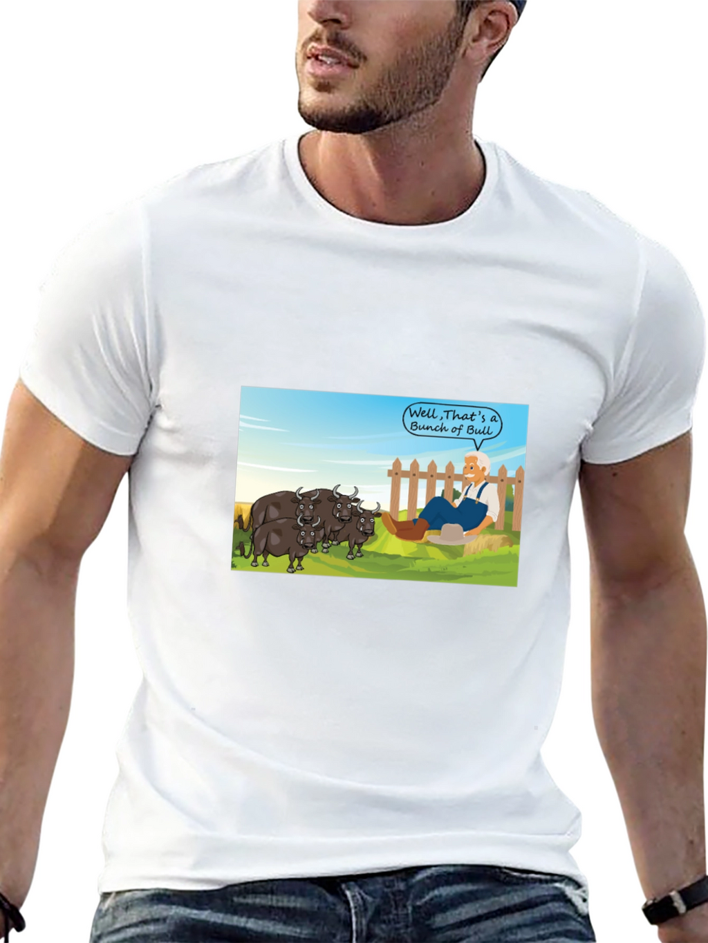 Cartoon Bull T-Shirt - Funny Graphic Tee