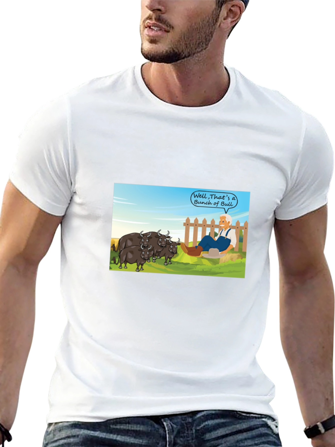 Cartoon Bull T-Shirt - Funny Graphic Tee