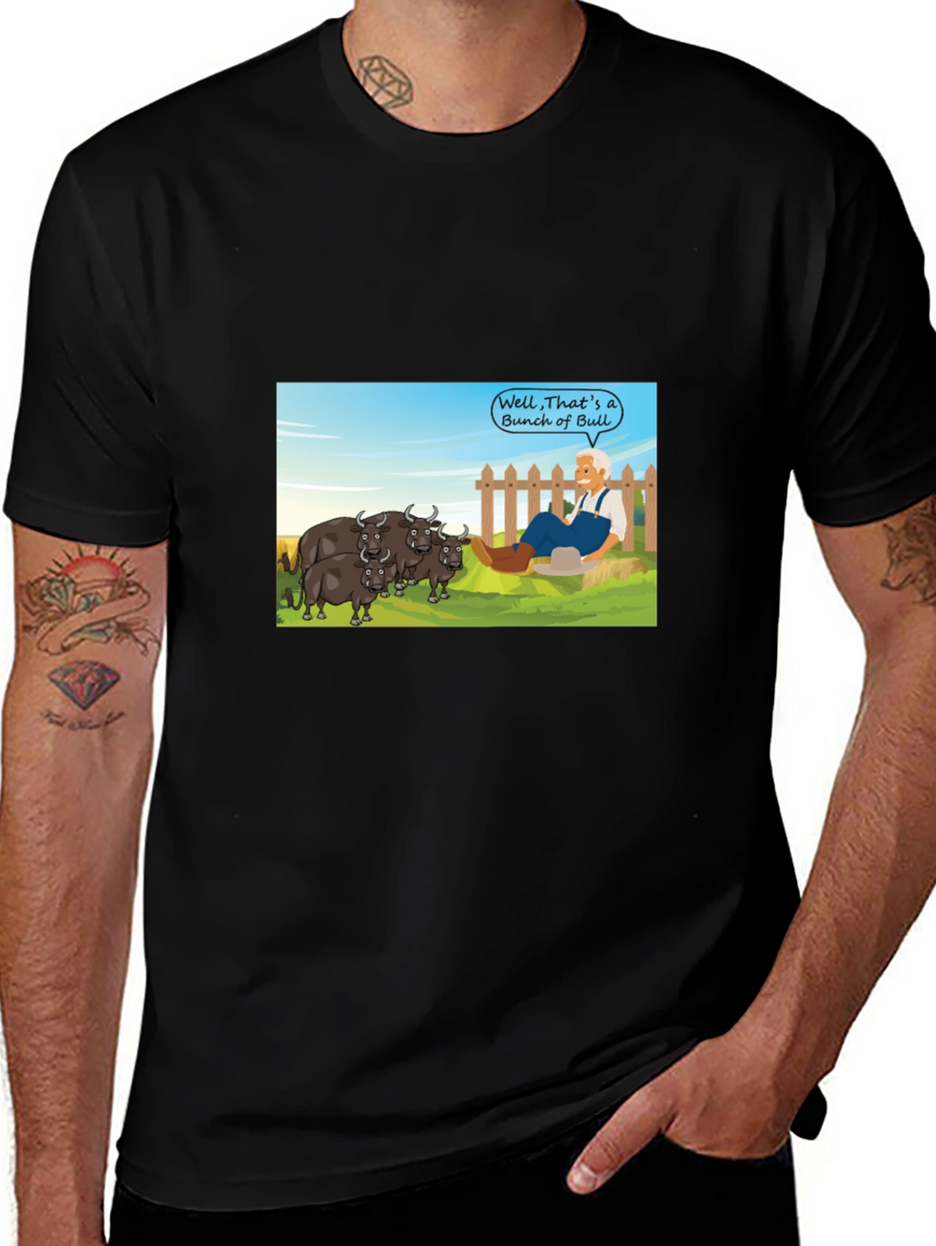 Cartoon Bull T-Shirt - Funny Graphic Tee