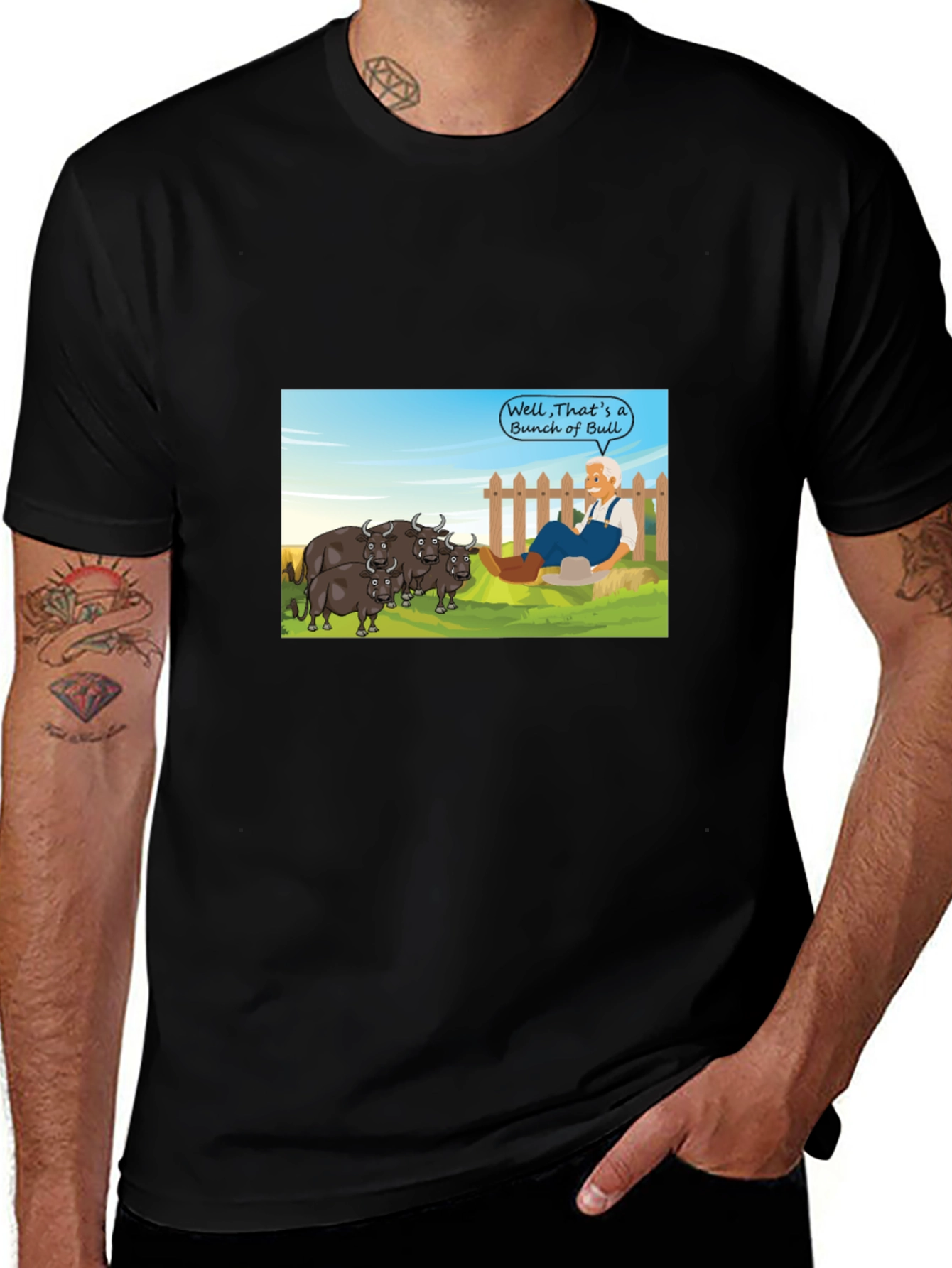 Cartoon Bull T-Shirt - Funny Graphic Tee