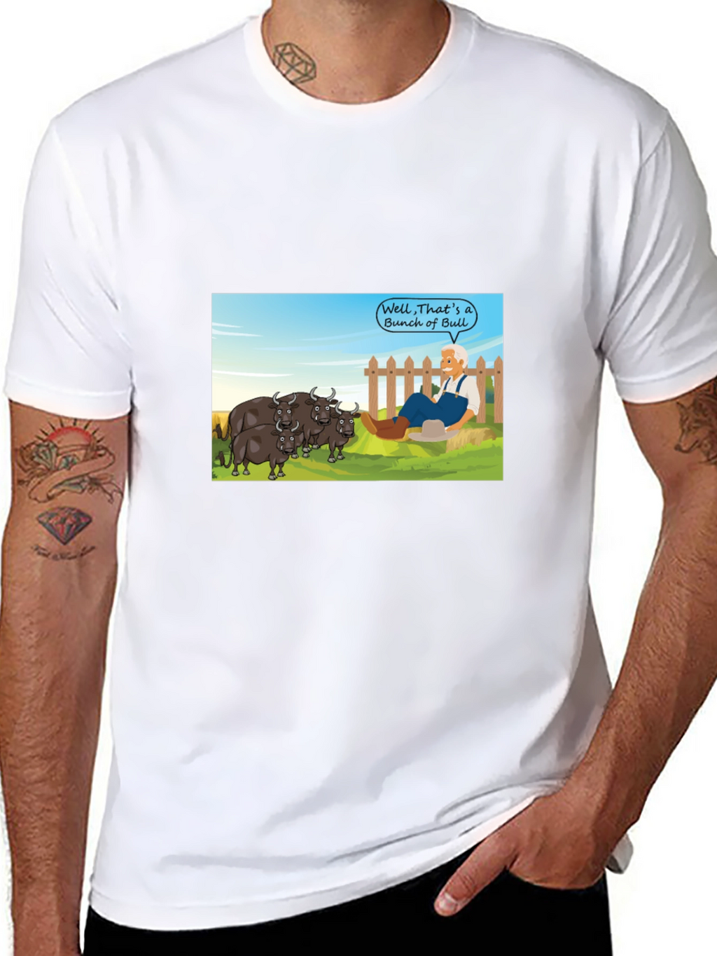 Cartoon Bull T-Shirt - Funny Graphic Tee