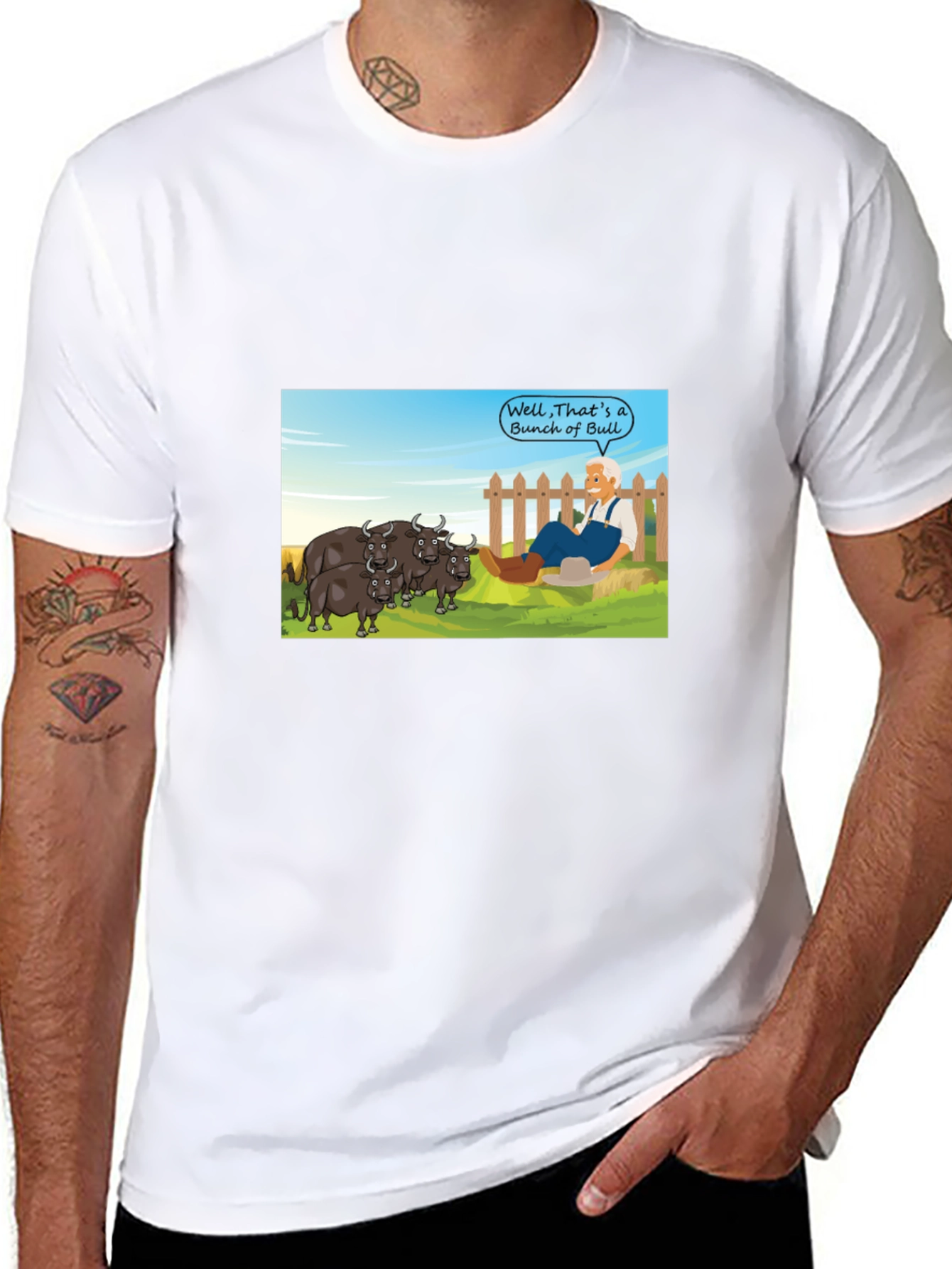 Cartoon Bull T-Shirt - Funny Graphic Tee