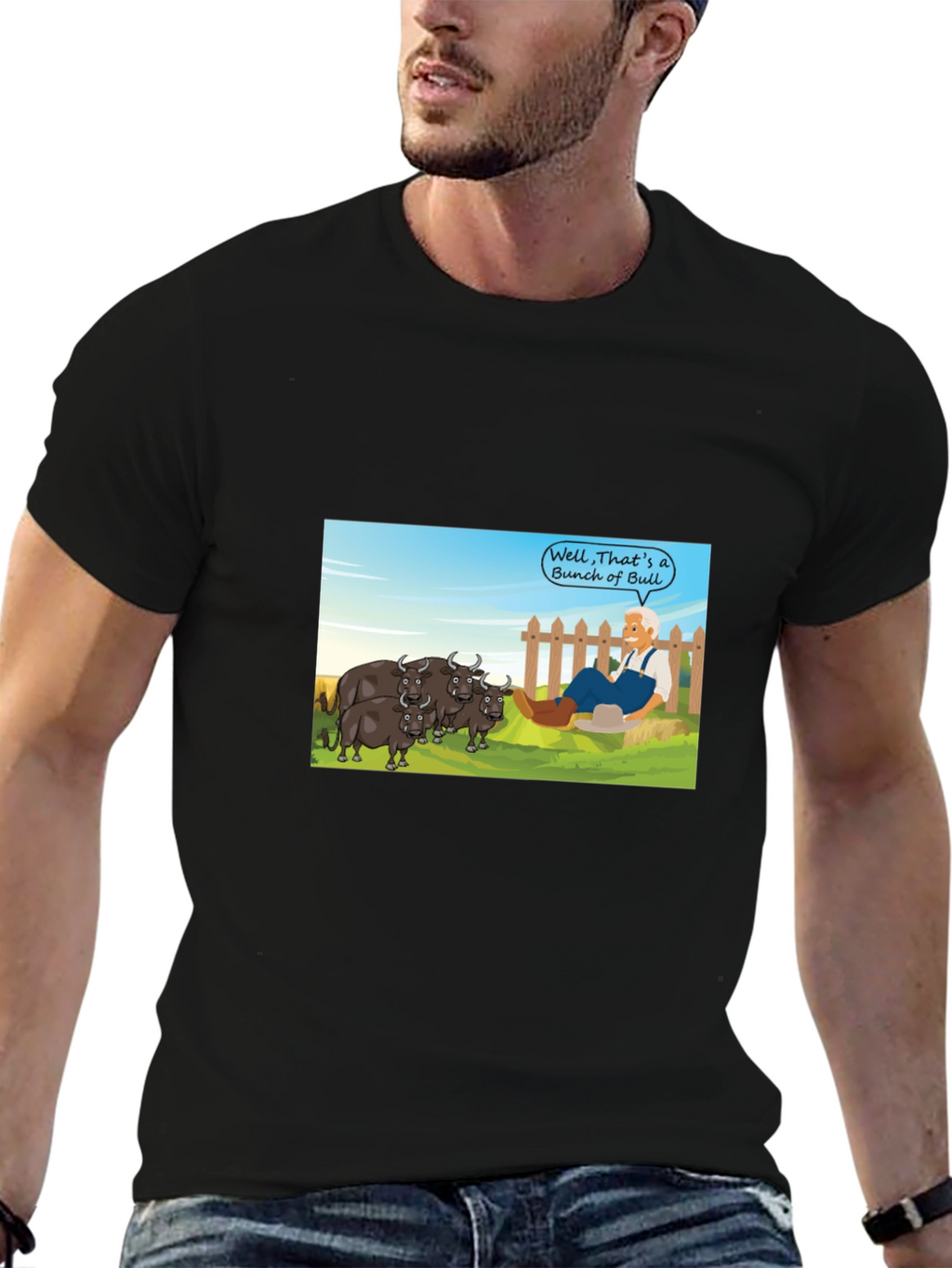 Cartoon Bull T-Shirt - Funny Graphic Tee