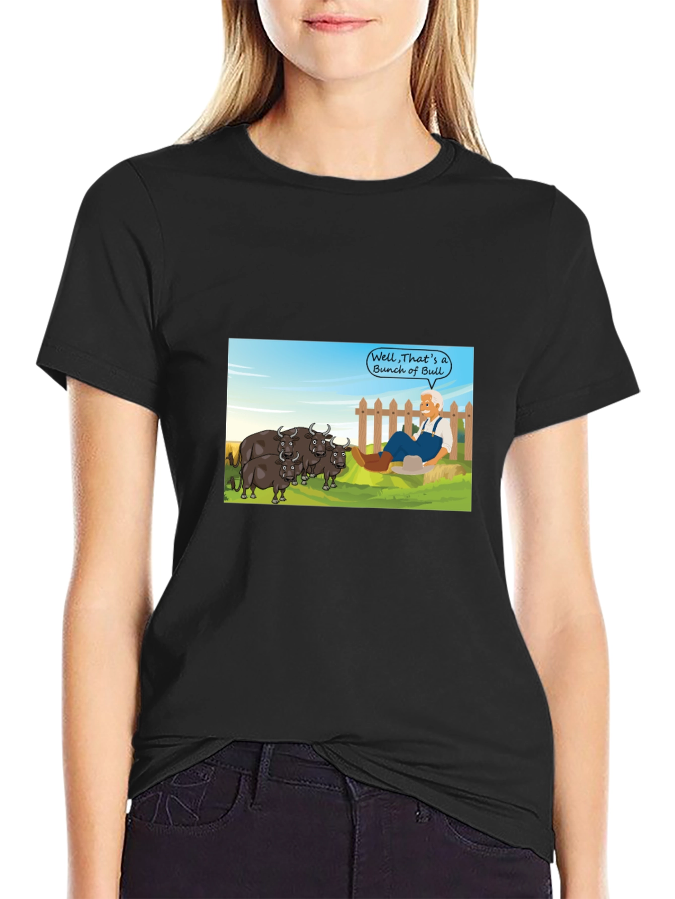Cartoon Bull T-Shirt - Funny Graphic Tee