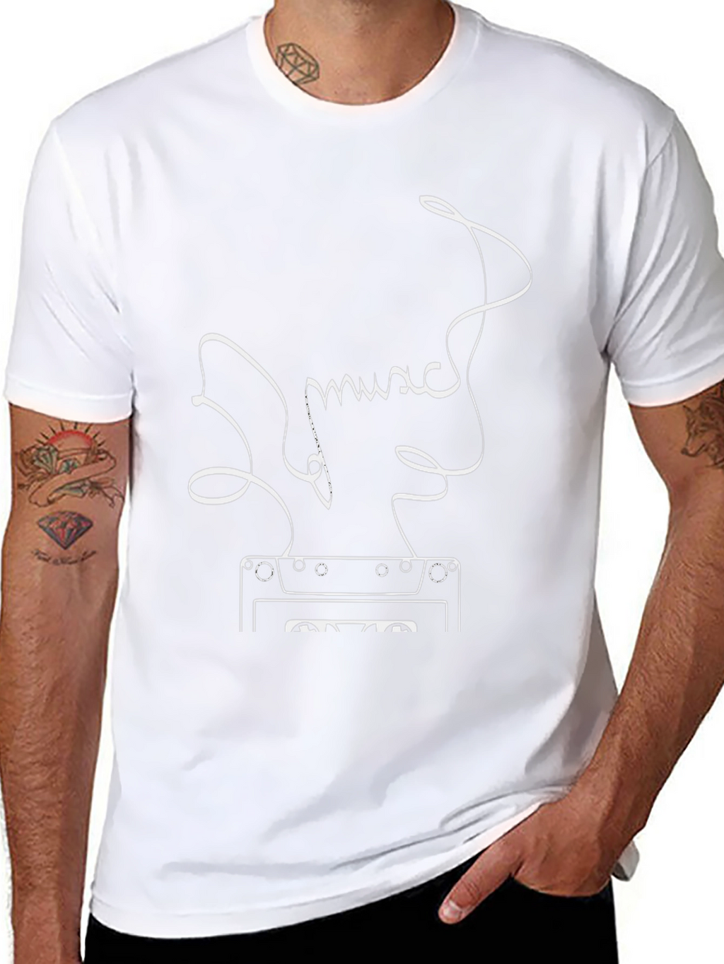 Music Cassette Tape Graphic Black T-Shirt